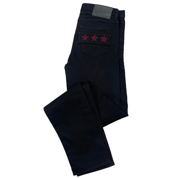 Givenchy Star Jeans | Black W/Red Stars