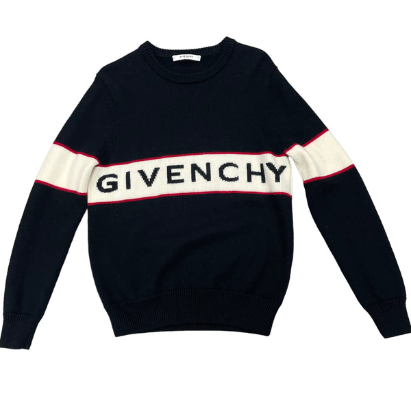 Givenchy Black Cotton Knit Distressed Sweatshirt XS Givenchy