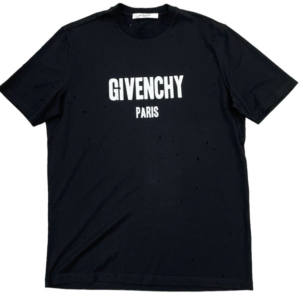 Givenchy Paris Distressed T Shirt Black Divine Fashion
